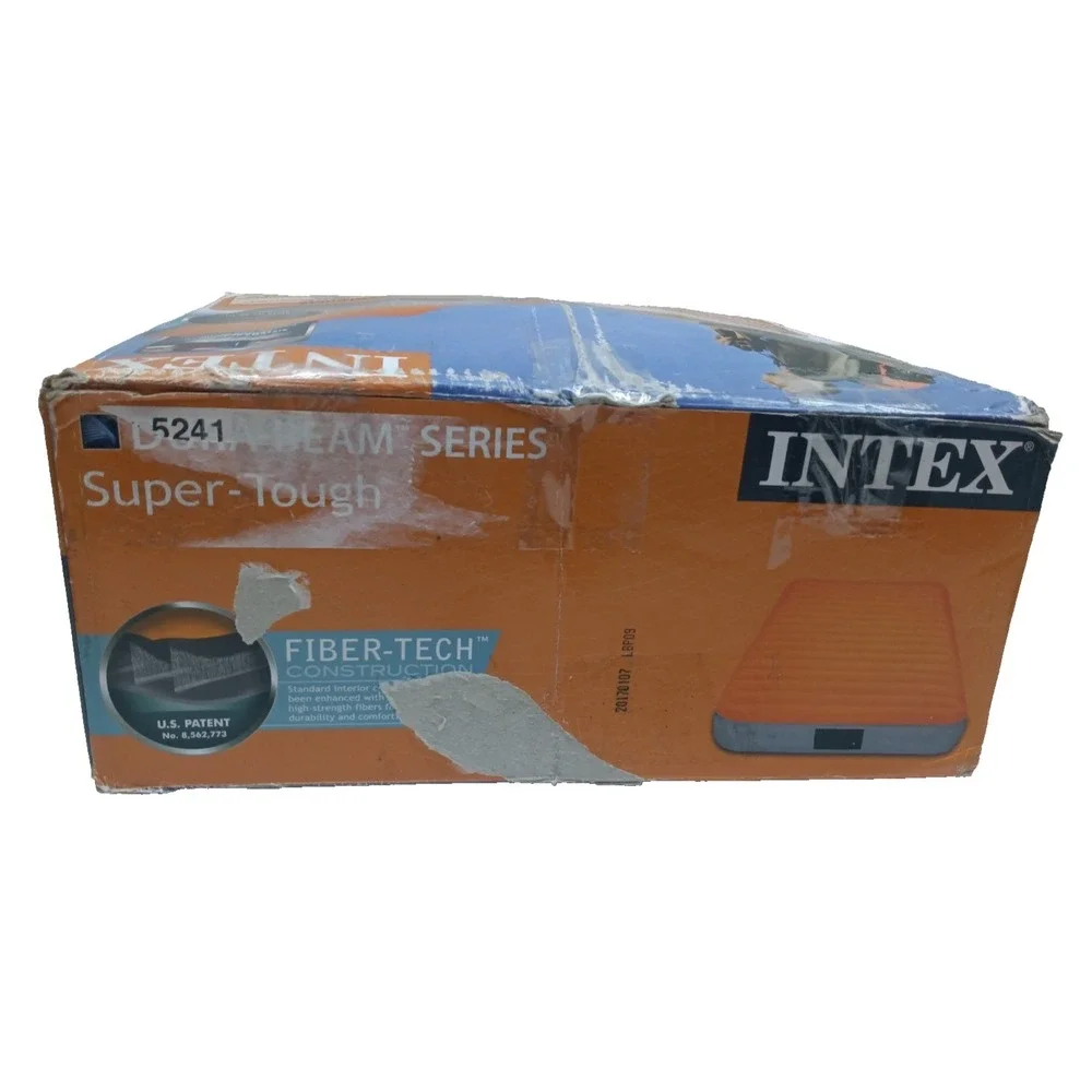 Intex 8in Twin Super-Tough Air Mattress Bed with Built-In Battery Pump